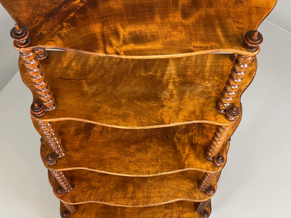 Antique Mahogany Whatnot Shelving Unit Bobbin Turned Tiered EB11197 MWOO10
