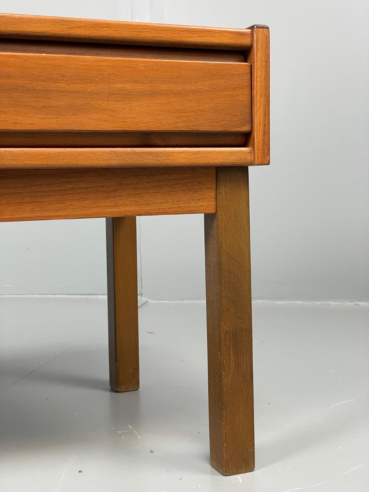 Vintage Teak Side Table With Drawers 1960s Mid Century EB11200 MWOO9