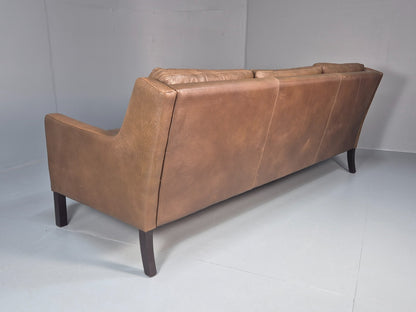 1970s Three Seater Danish Settee Vintage Mogensen Style Leather MCM EB10634 M3SS19