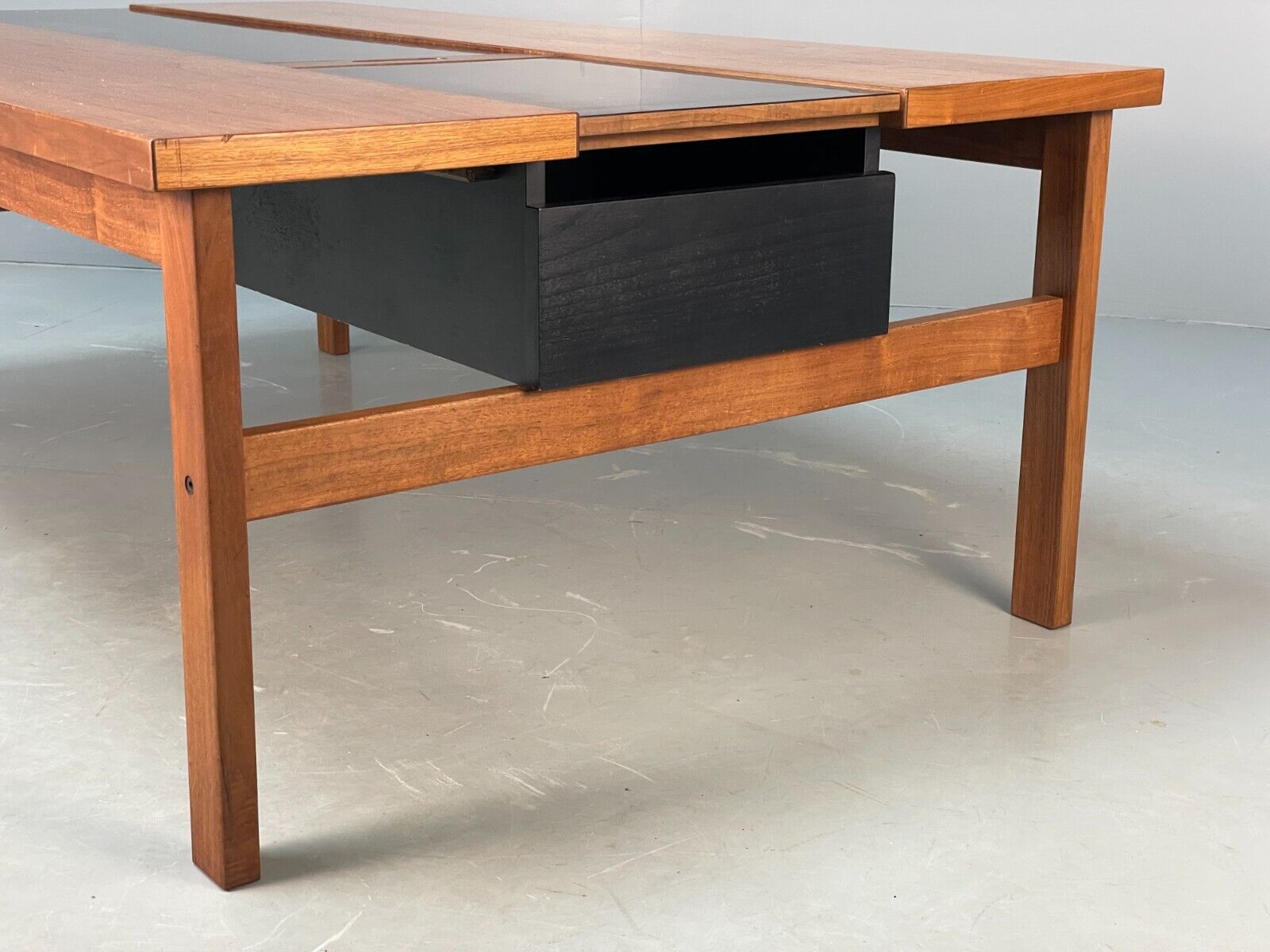 Vintage Danish Teak Coffee Table Extending Storage Black Melamine EB8710 MWOO - UKDK FURNITURE