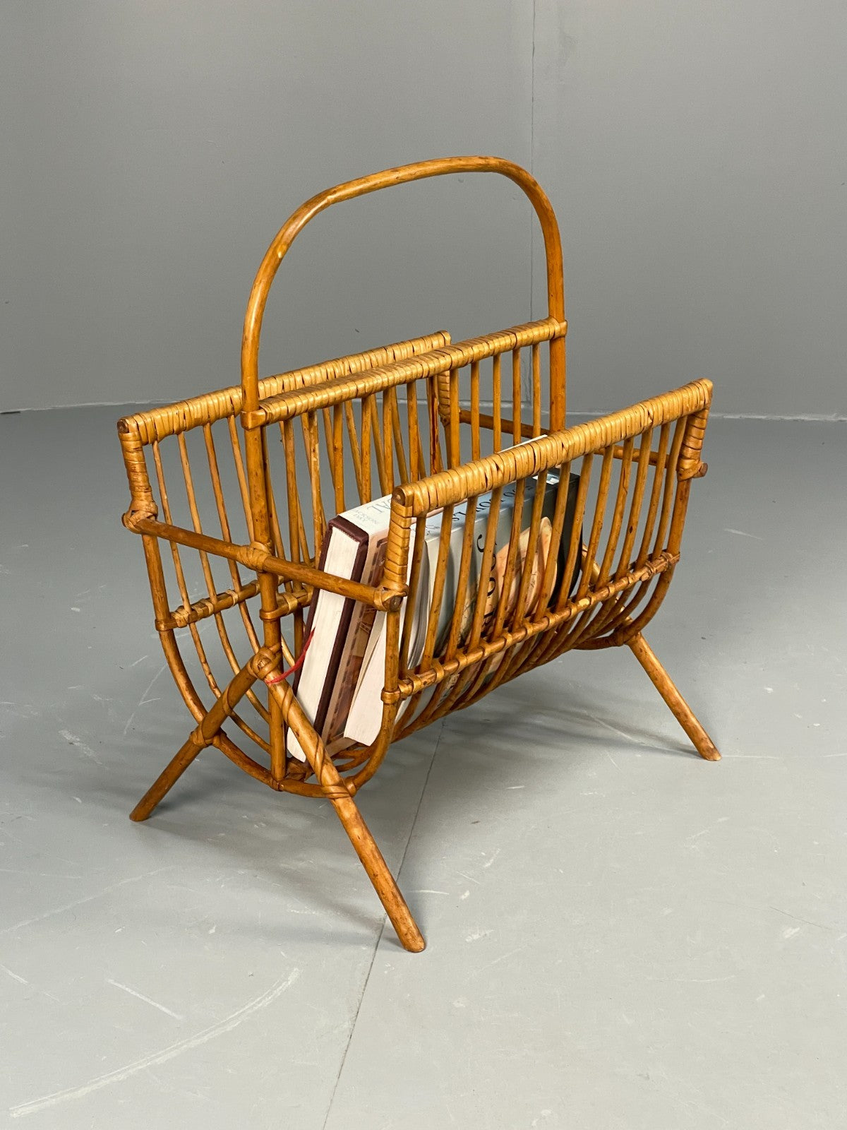 Vintage Bamboo Magazine Rack 1960s Danish Design Retro EB10827 MWOO1