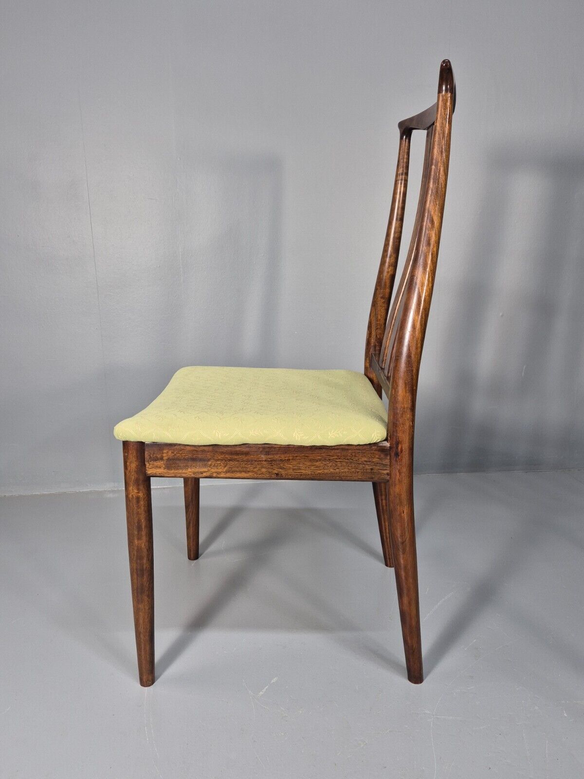 8 Vintage Danish Design Dining Chairs High back Hardwood Green 1970s EB9143 MDIN - UKDK FURNITURE