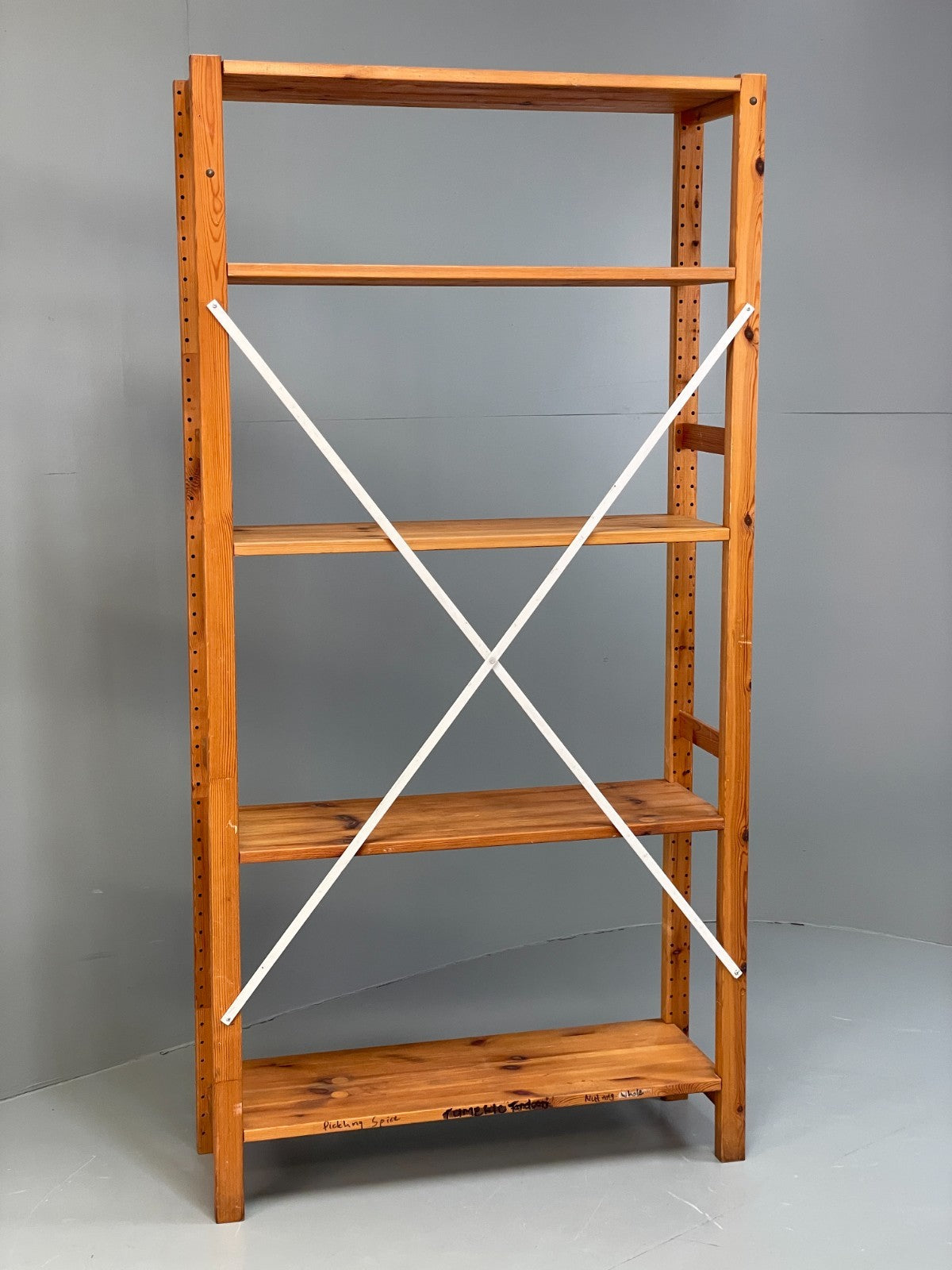 Pine Open Shelving Unit Adjustable Retro Scandi Solid EB11782 MWOO19