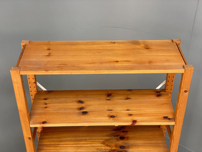 Pine Open Shelving Unit Adjustable Retro Scandi Solid EB11783 MWOO5