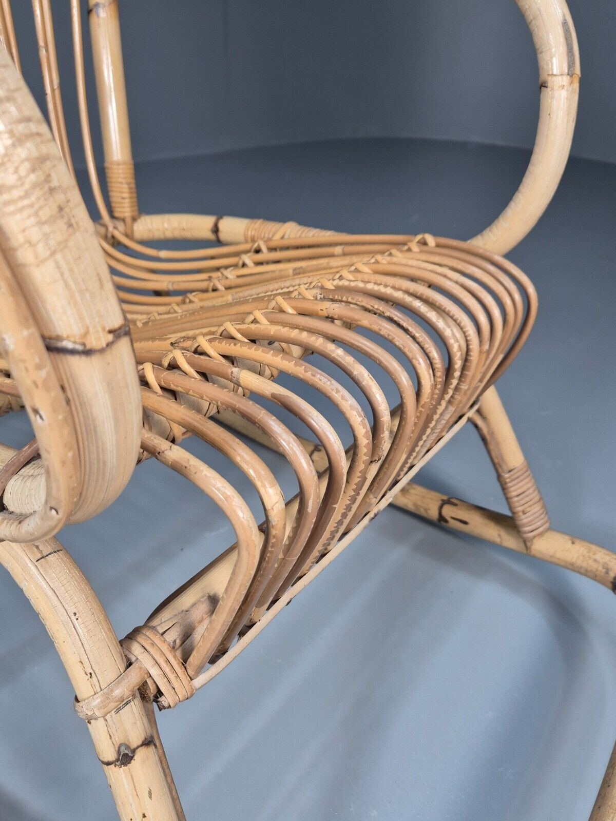 Vintage Cane Rocking Chair Retro Seating EB8875 VBER - UKDK FURNITURE