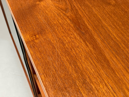 Vintage 1960s Teak Bookcase Shelving Glass Doors Mid Century EB11057 MWOO20