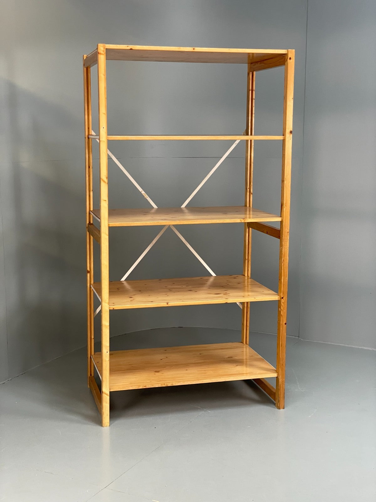 Lundia Pine Open Shelving System Vintage Adjustable Retro Scandi Modular EB117860