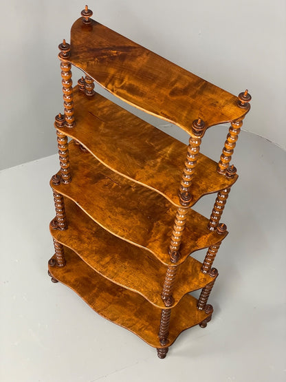 Antique Mahogany Whatnot Shelving Unit Bobbin Turned Tiered EB11197 MWOO5