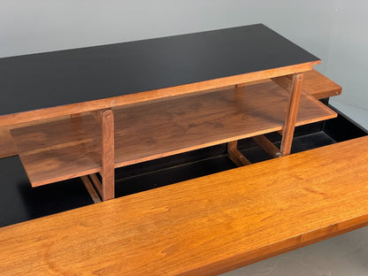 Vintage Danish Teak Coffee Table Extending Storage Black Melamine EB8710 MWOO - UKDK FURNITURE