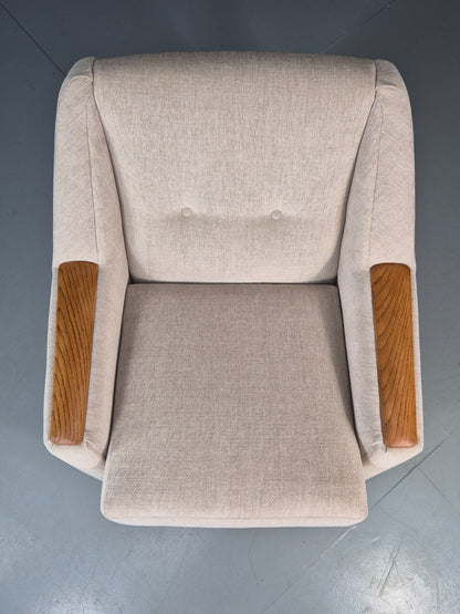 Vintage Danish Mid Century Lounge Chair Teak Frame New Upholstery EB11777 MNOR15