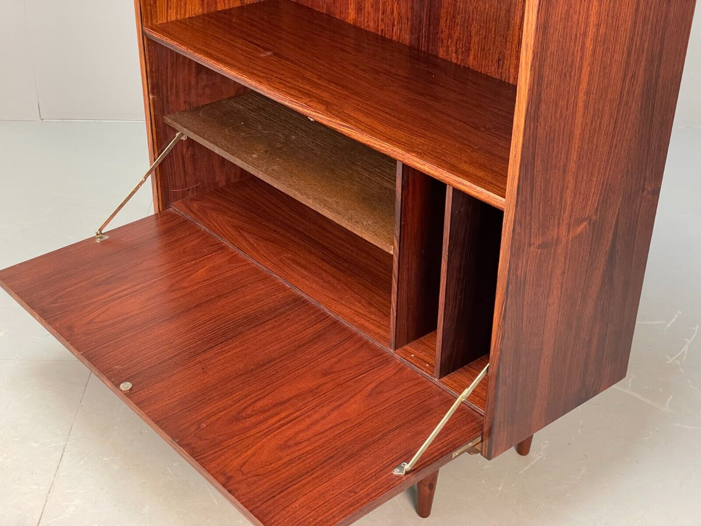 Vintage Danish Bookcase Shelving Unit With Drop Door Drinks Cabinet EB8815 MWOO - UKDK FURNITURE