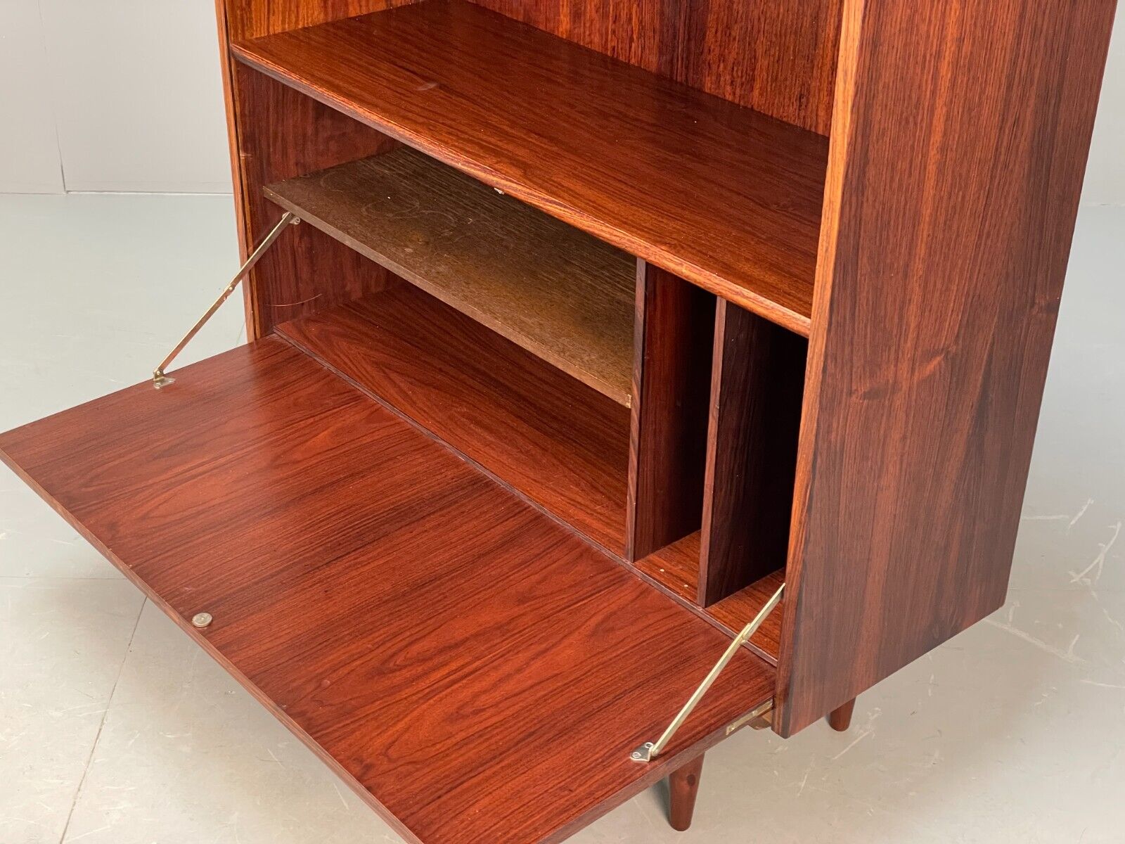 Vintage Danish Bookcase Shelving Unit With Drop Door Drinks Cabinet EB8815 MWOO - UKDK FURNITURE