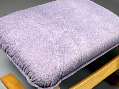 Danish Cantilever Lounge Chair Bentwood Purple Footstool Vintage  EB5768 MBEN9