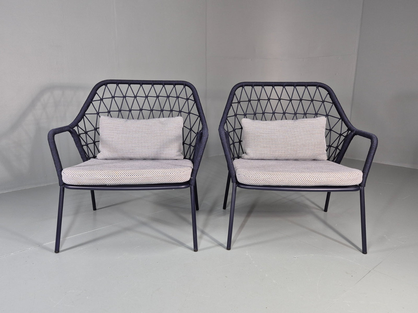2 Pedrali 3679 Chairs Model Panarea Blue and Grey Modern Design EB11427 MNOR3