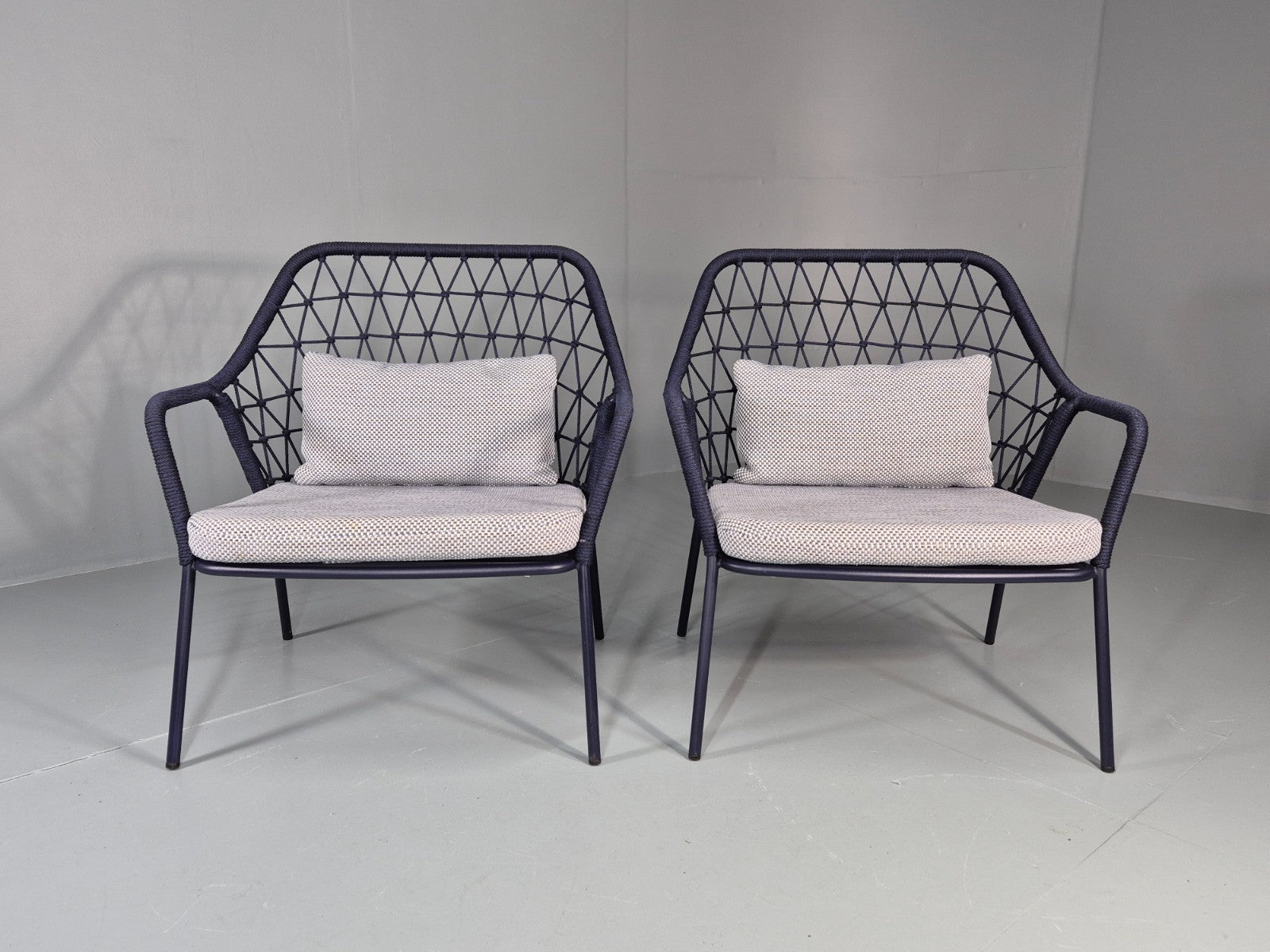 2 Pedrali 3679 Chairs Model Panarea Blue and Grey Modern Design EB11427 MNOR3