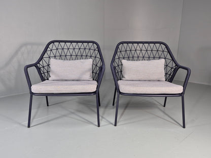 2 Pedrali 3679 Chairs Model Panarea Blue and Grey Modern Design EB11427 MNOR3