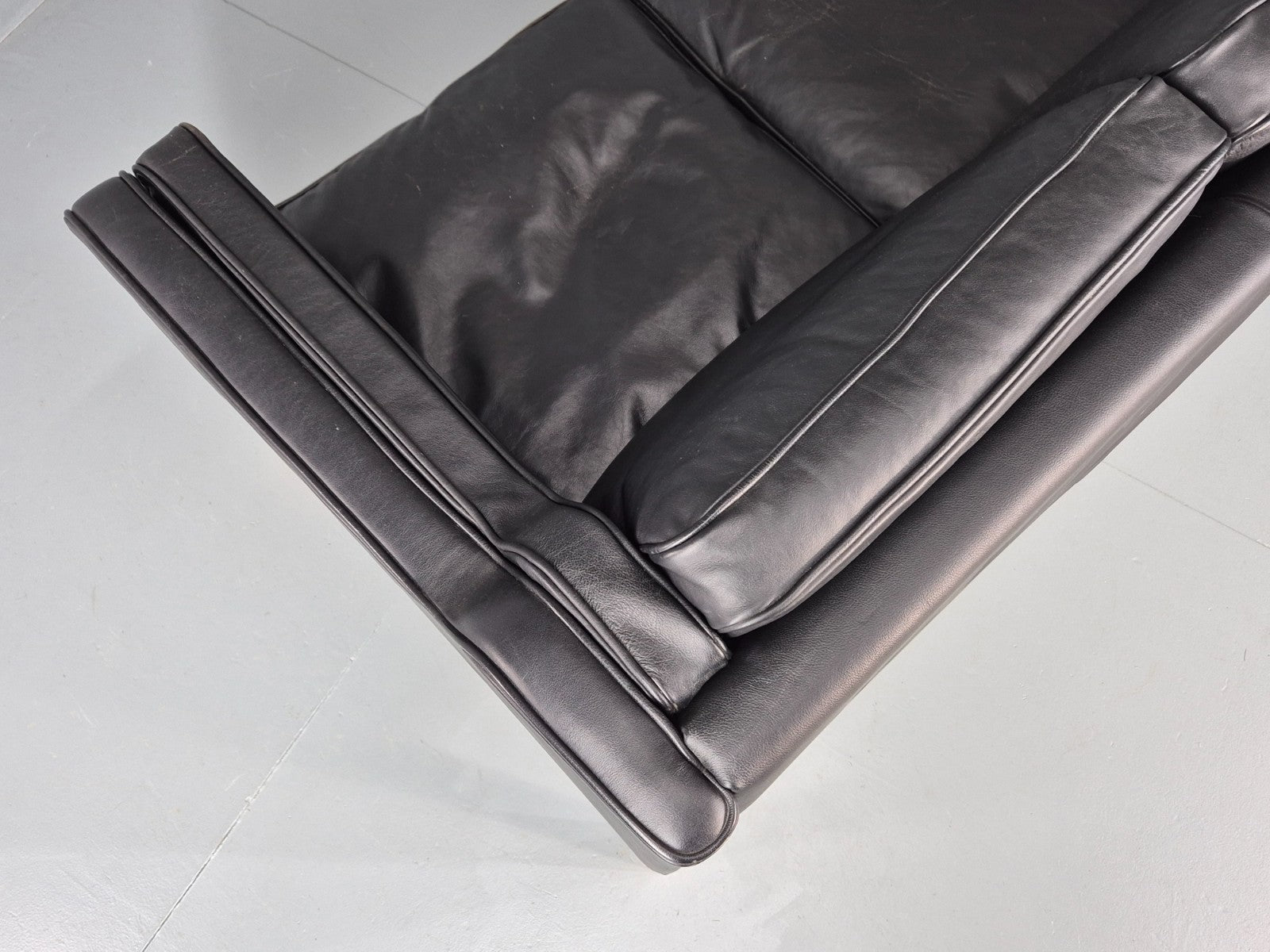 Vintage Danish 3 Seat Sofa Black Leather Mid Century Retro  EB10470 M3SS22