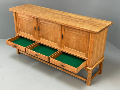 Vintage Solid Oak Sideboard - Henning Kjaernulf Style Danish 1970s EB10826 MWOO13