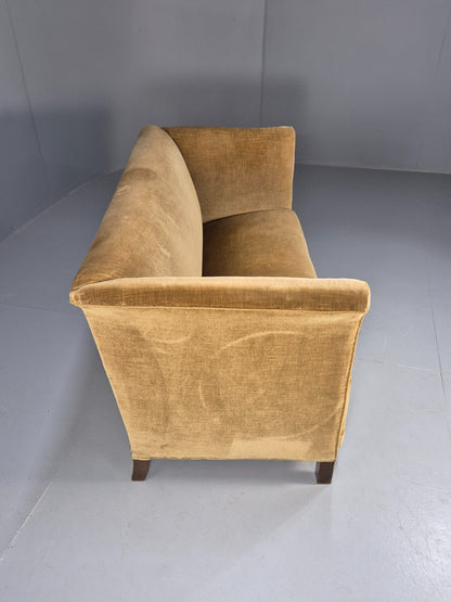 Vintage Gold Art Deco 2 Seat Sofa Danish 1930s High Sided Boxy Style EB9615 V2SS - UKDK FURNITURE