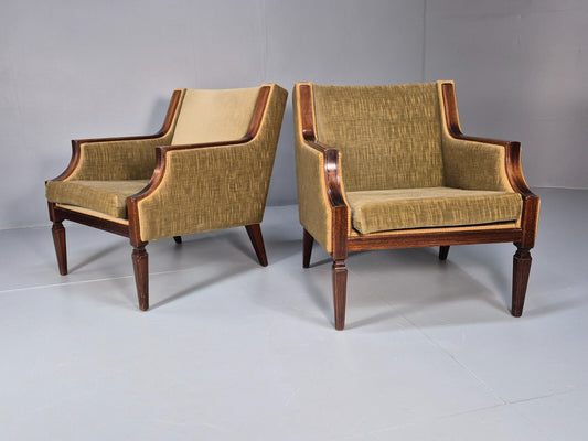 2 Vintage Danish Classical Lounge Chairs 1960s Retro Georgian Style EB9655 VCLO - UKDK FURNITURE