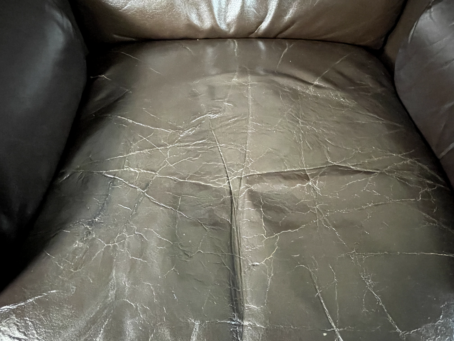 2 Danish Style Lounge Chairs Wingback Leather Vintage 1970s Retro EB5688 MNOR6