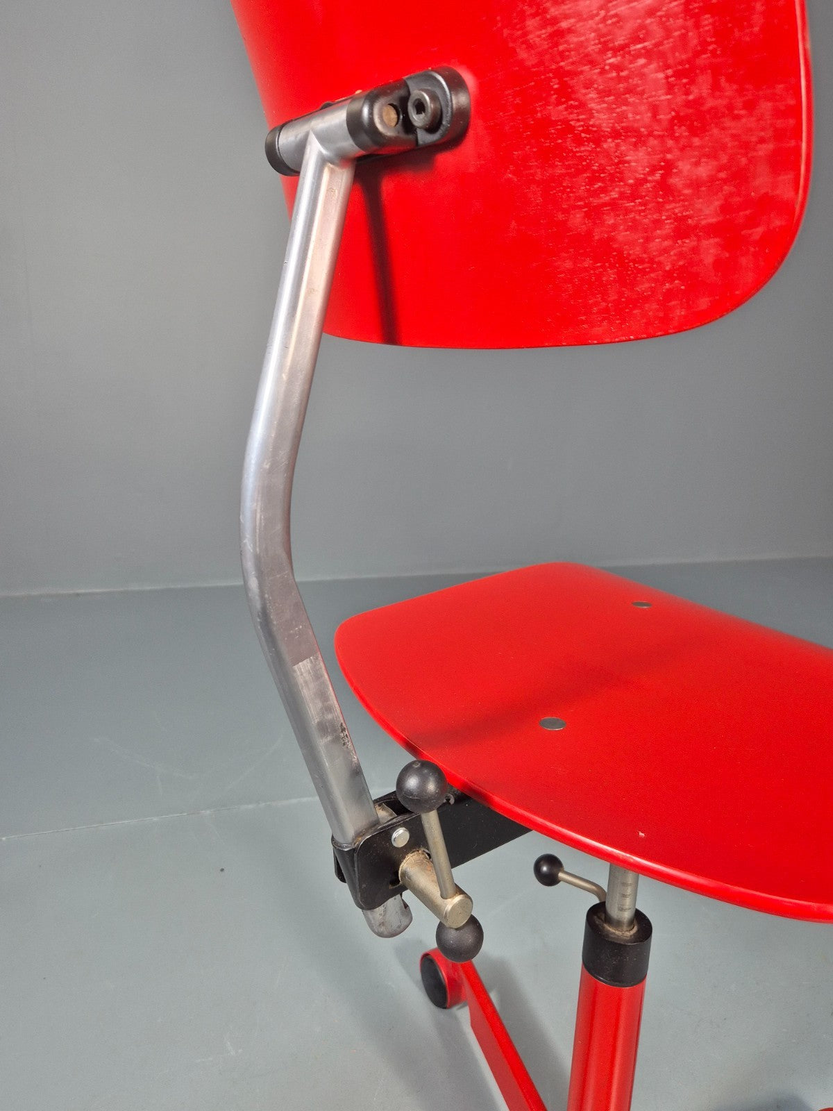 1960s Kevi Task Desk Chair Jorgen Rasmussen MCM Danish Retro Red EB10808 MSWI4