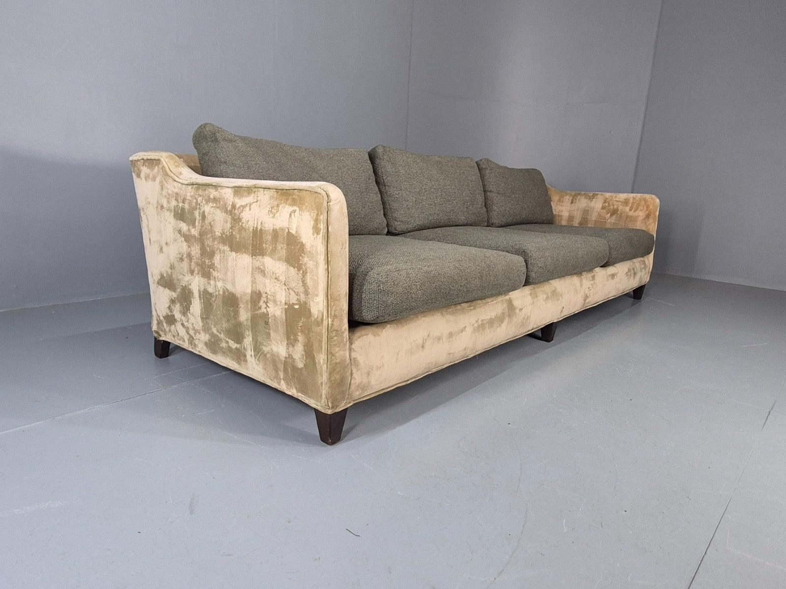 Vintage 4 Seater Settee Velvet and Wool Upholstery Modern Design EB11669 M4SS9