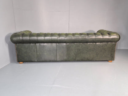 Three Seater Green Leather Chesterfield Quality Version Retro EB11023 VCHE18