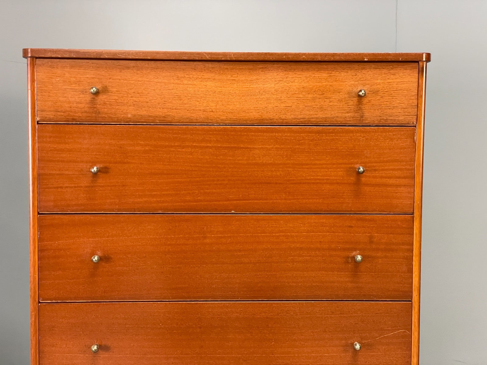 Vintage Austinsuite Chest Of Drawers Walnut Brass Handles 1960s EB10677 MWOO5