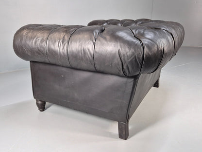 Vintage Black Leather Chesterfield Chair EB9471 VLEA - UKDK FURNITURE