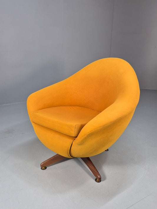 Vintage 1960s Egg Chair Swivel and Rock Base Orange Retro MCM EB9798 MSWI0