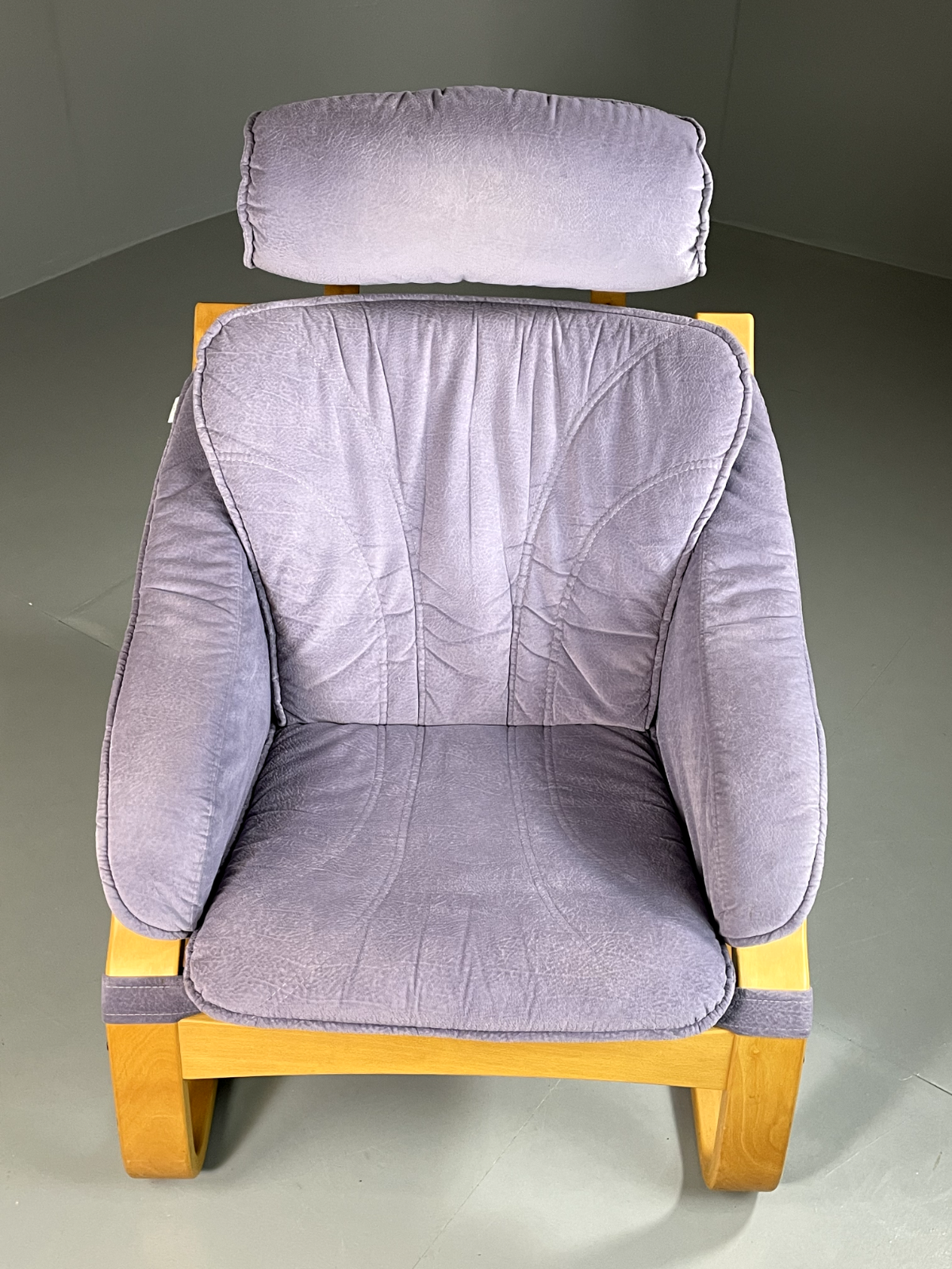 Danish Cantilever Lounge Chair Bentwood Purple Footstool Vintage  EB5768 MBEN8