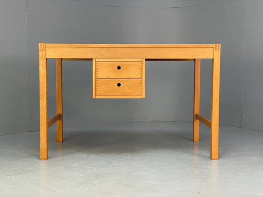 Vintage Danish Beech Desk Compact Exposed Joints Sliding Drawers EB9440 MWOO - UKDK FURNITURE