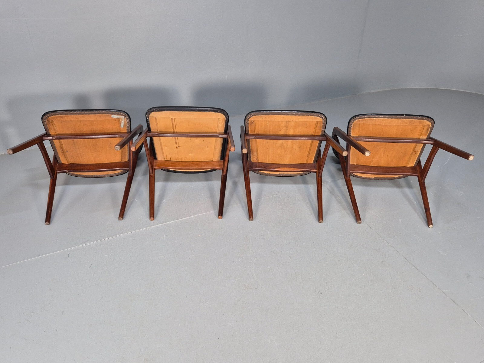 4 Teak Danish Dining Chairs by Farstrup 1960s Compass Model MCM EB9538 MDIN - UKDK FURNITURE