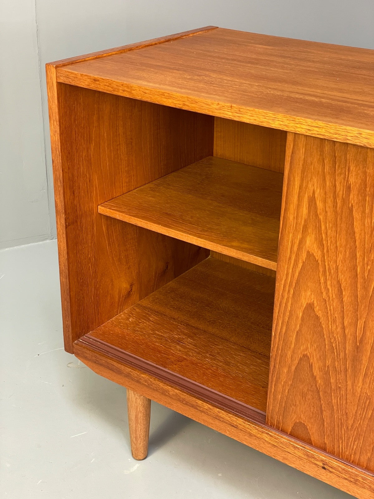 Vintage Danish Teak Cabinet 1970s Retro Sliding Doors Shelf EB9834 MWOO - UKDK FURNITURE