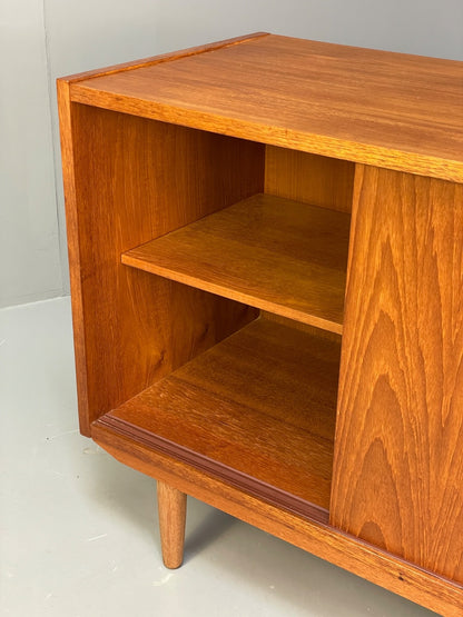 Vintage Danish Teak Cabinet 1970s Retro Sliding Doors Shelf EB9834 MWOO - UKDK FURNITURE