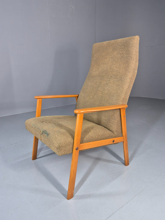 Vintage Lounge Chair Danish Mid Century Retro Beech Frame 1960s EB11294 MNOR0