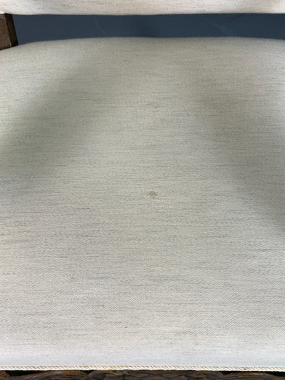 Vintage Danish Lounge Chair Cream Cotton Oak Frame Antique Style EB6917 VNOR4