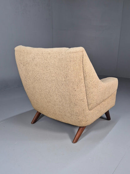 Midcentury Danish Arm Chair Oatmeal Wool Fabric Vintage Seating EB8880 MNOR - UKDK FURNITURE