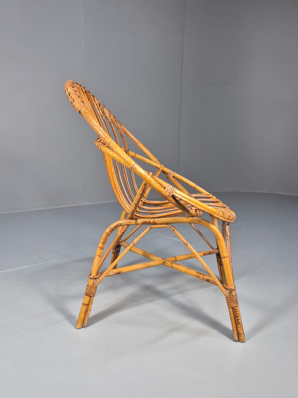 1950s Cane Work Circle Chair  Original Condition Retro EB10643 VBER5