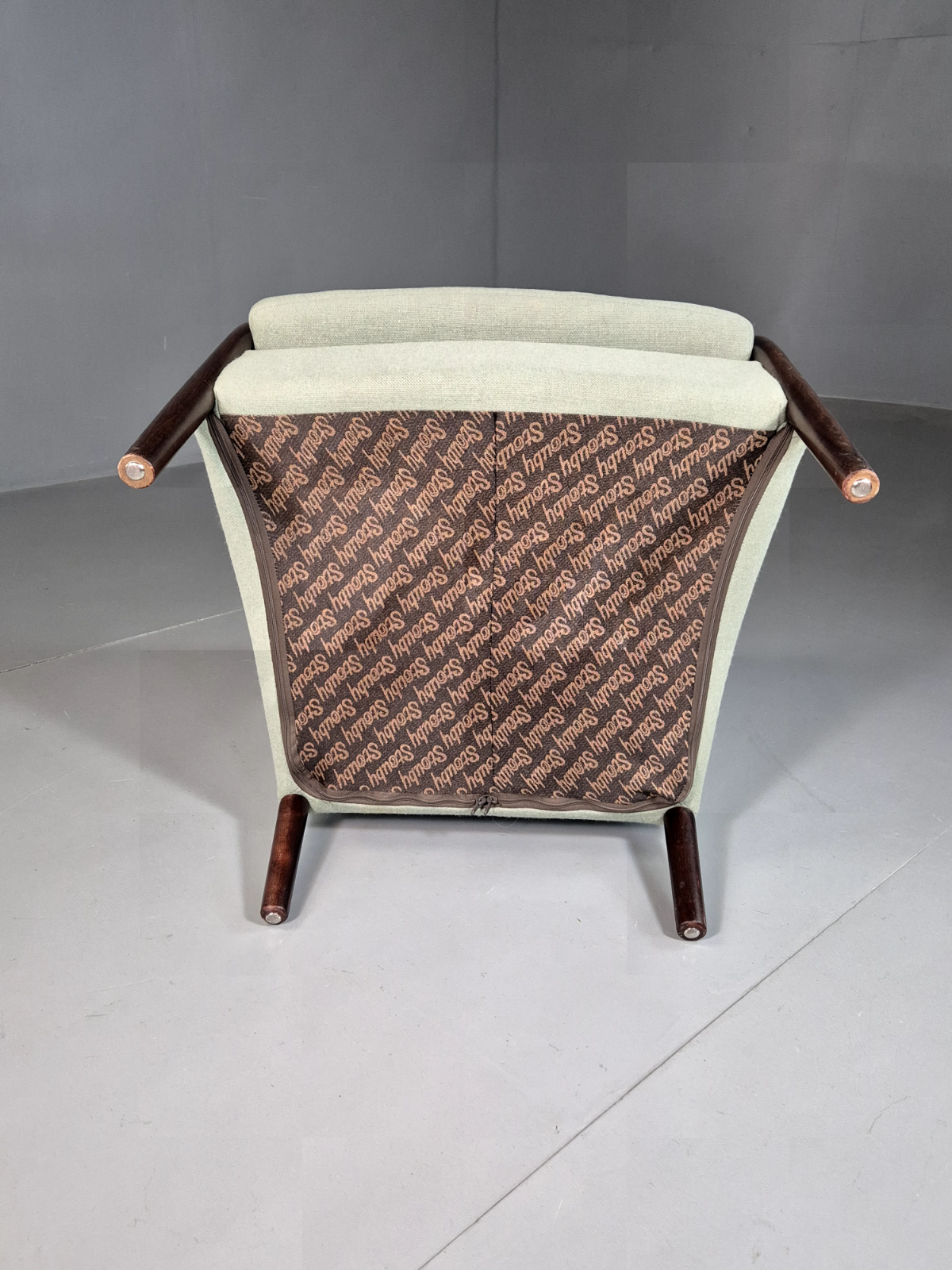 Vintage Danish Lounge Chair Green Faux Suede Stouby 1980s MCM Retro EB7185 MNOR5