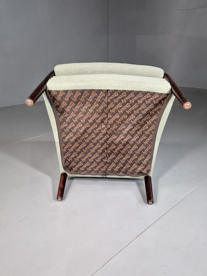 Vintage Danish Lounge Chair Green Faux Suede Stouby 1980s MCM Retro EB7185 MNOR5