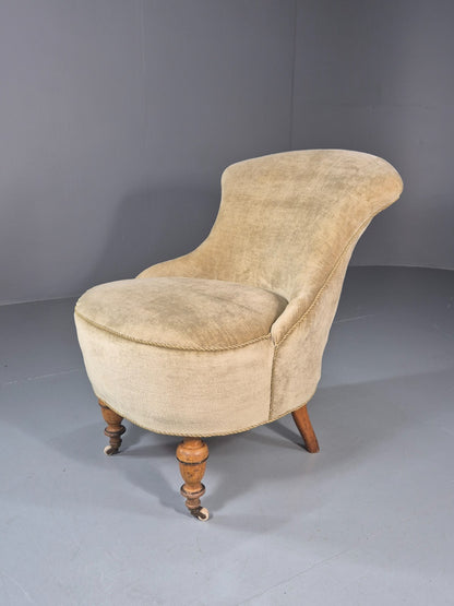 Antique Cocktail Chair Green Velour Vintage Danish 1800s  EB10761 VCLO0