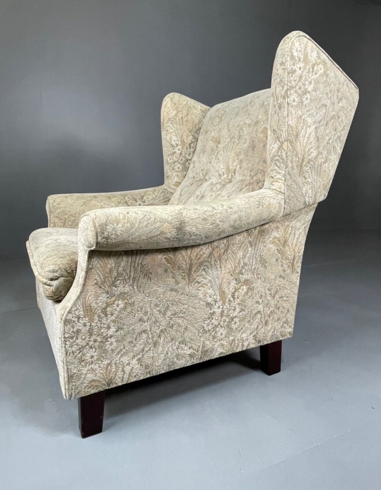 Danish Mid Century Floral Wing Back Armchair, Retro, Deco, Vintage EB4499 VCLO - UKDK FURNITURE