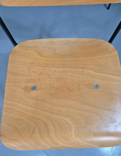 8 Stacking Chairs Danish Plywood and Metal Vintage Retro EB7277 MSTA13