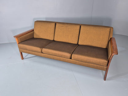 Vintage 3 Seater Sofa 1960s Knut Saeter Vatne Mobler Green Gold EB11078 M3SS6
