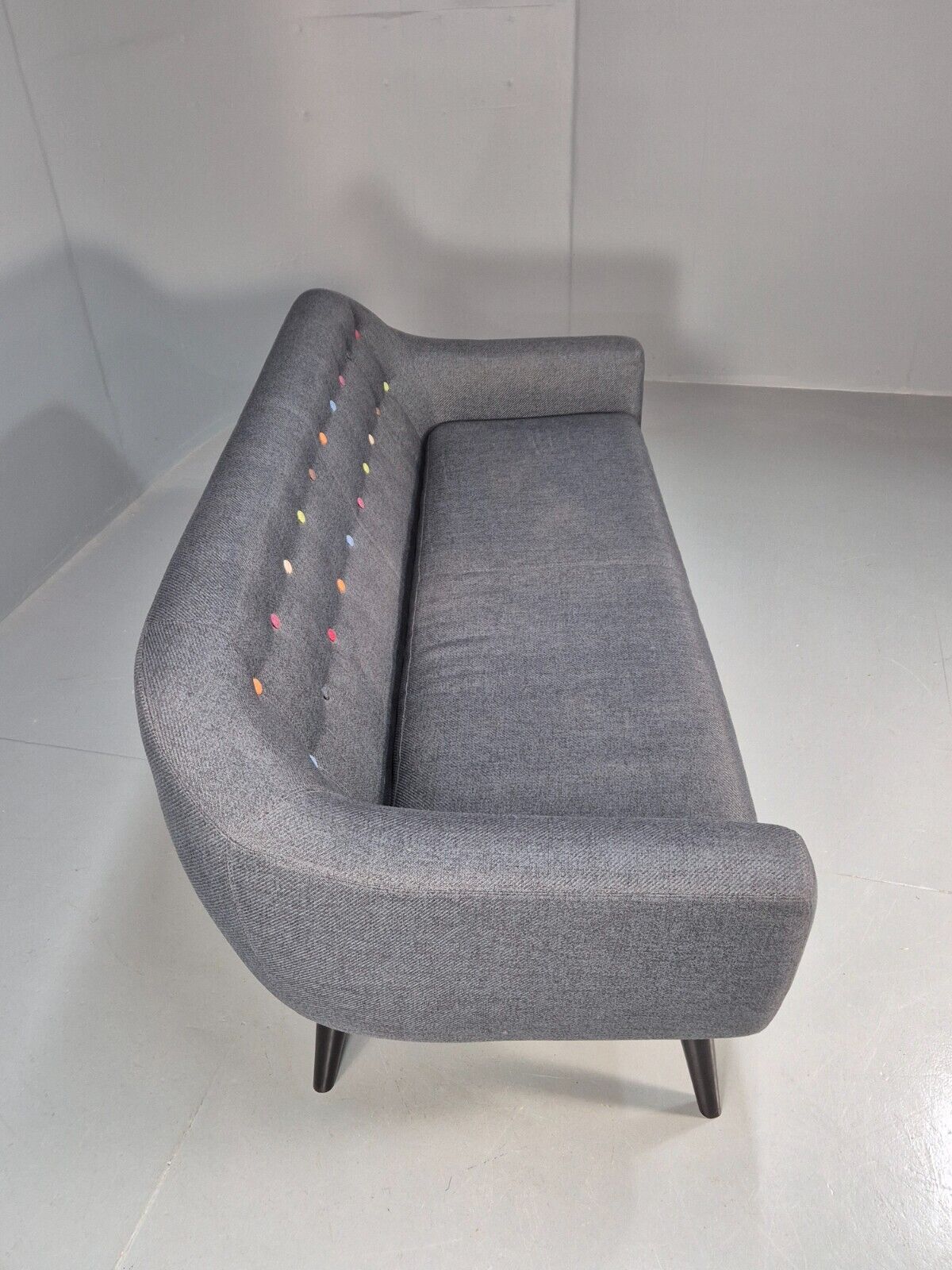 Vintage Made.Com Scandinavian style Sofa Charcoal Grey Retro EB8452 M3SS - UKDK FURNITURE