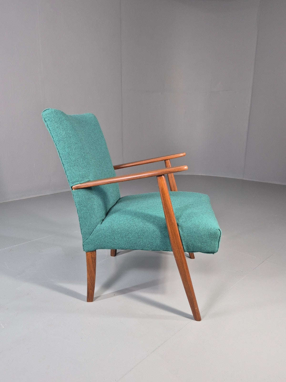 Vintage Mid Century Teak Lounge Chair New Upholstery Retro 1960s EB11814 MNOR6