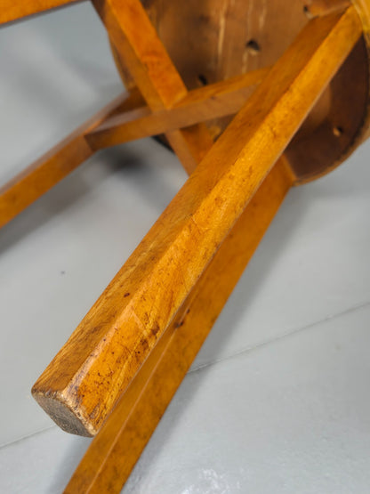 Vintage Mustard Vinyl Stool 1950s Mid Century EB9493 MFOO - UKDK FURNITURE