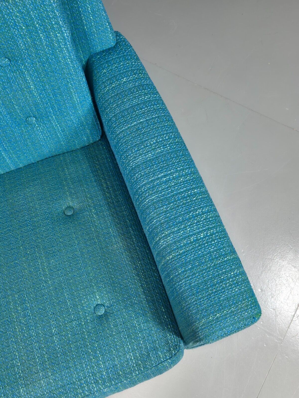 Vintage Swedish Lounge Chair Blue Wool Retro 1960s MCM EB7894 MNOR - UKDK FURNITURE